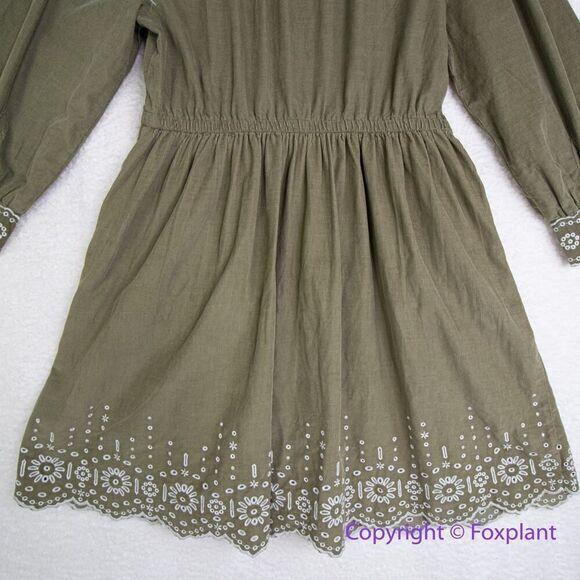 New! Madewell Embroidered Corduroy Square-Neck Mini Dress,‎ size M - Picture 15 of 16
